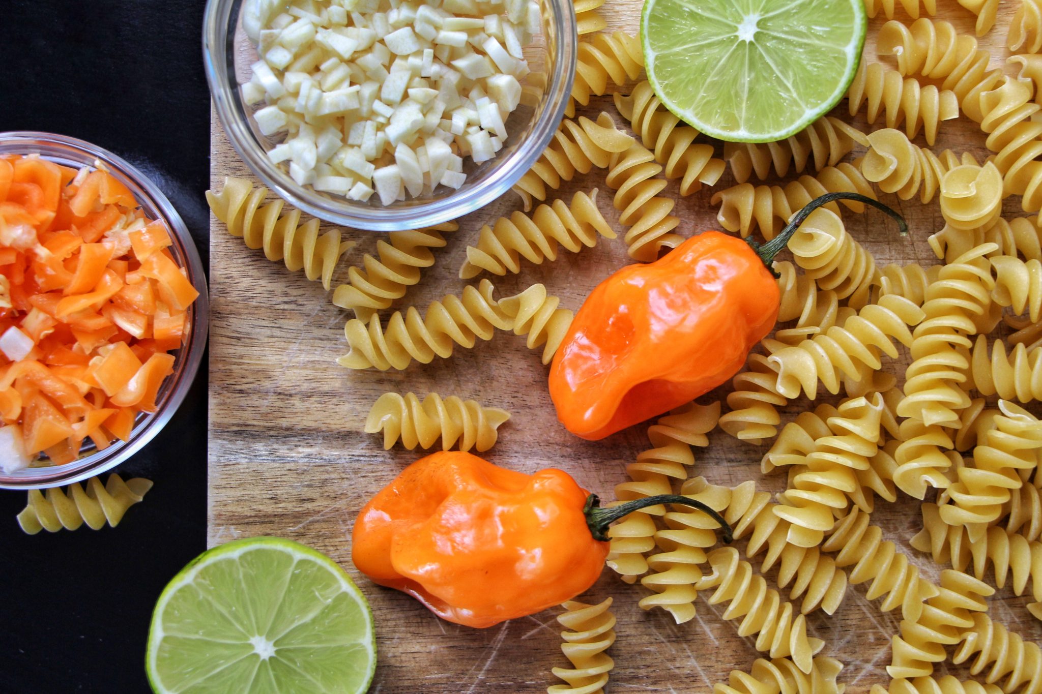 Fusilli White Cheddar-Habanero-Lime Sauce