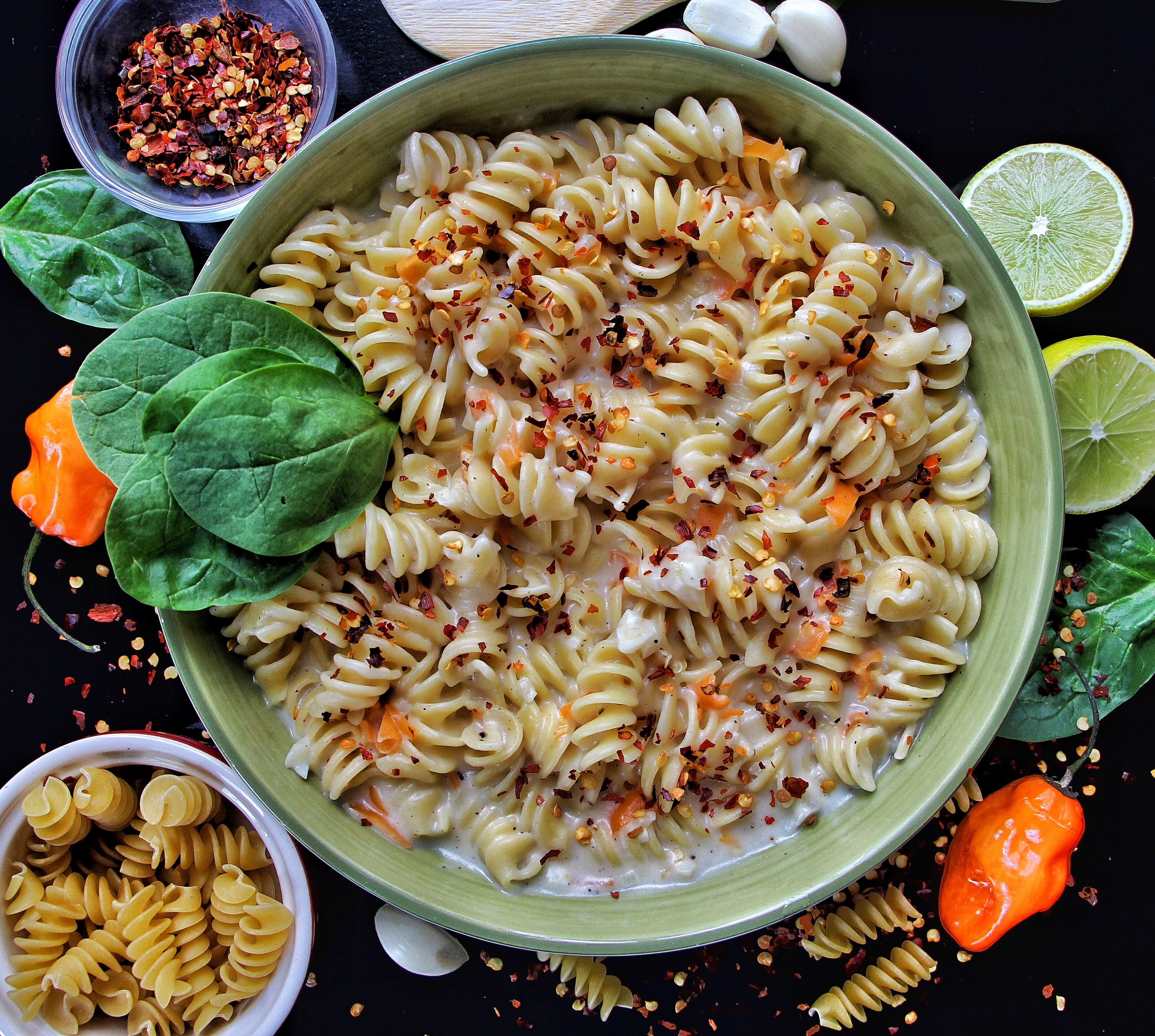 Fusilli White Cheddar-Habanero-Lime Sauce