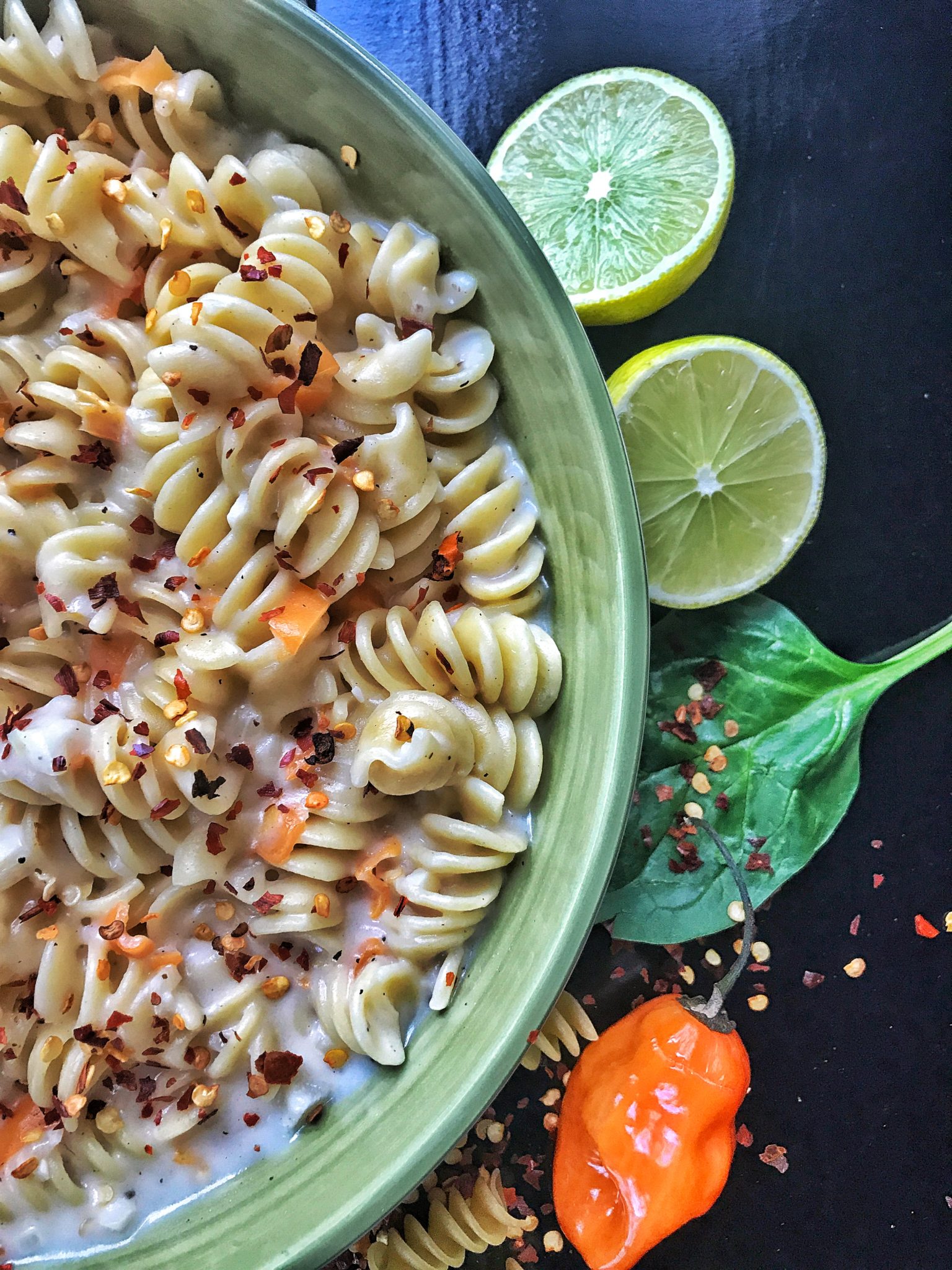 Fusilli White Cheddar-Habanero-Lime Sauce