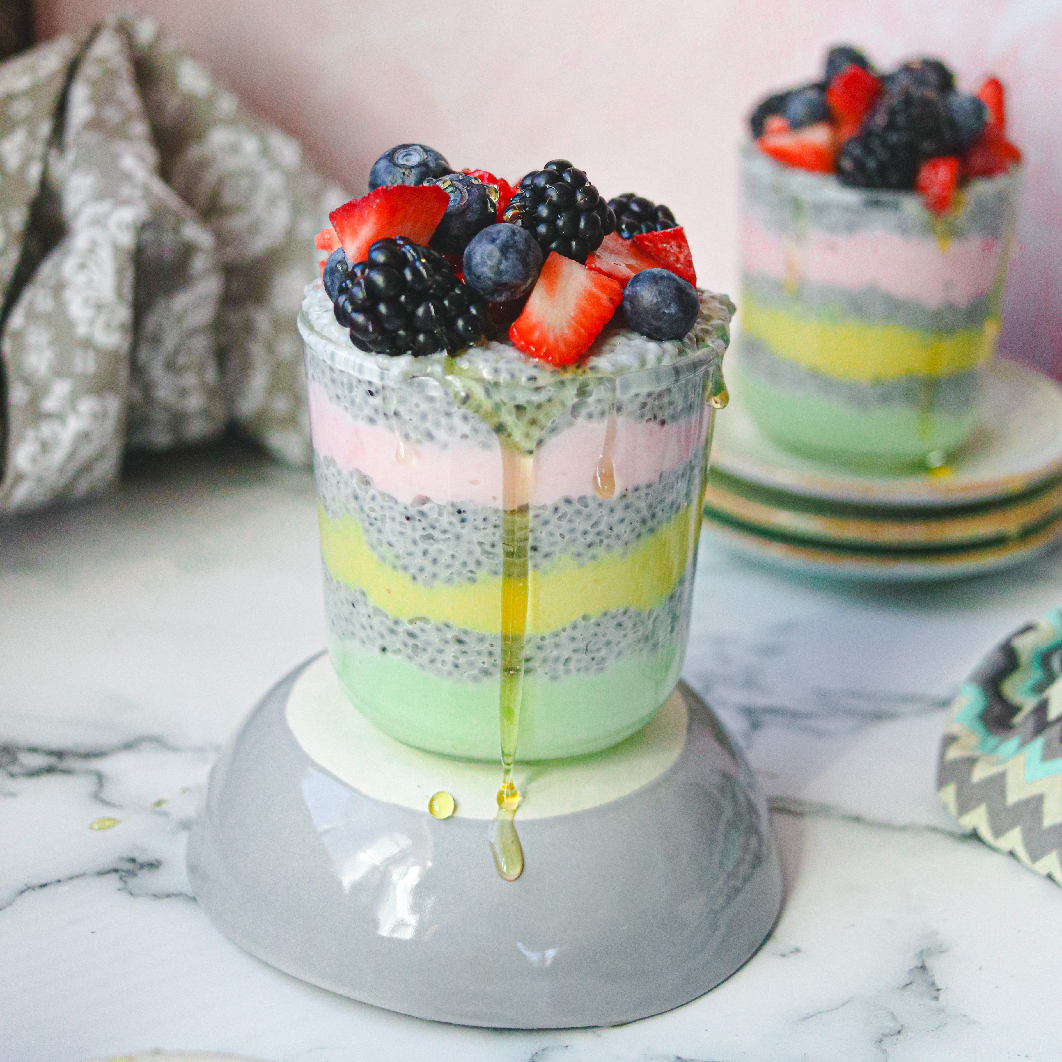 Custard & Chia seed Pudding cups